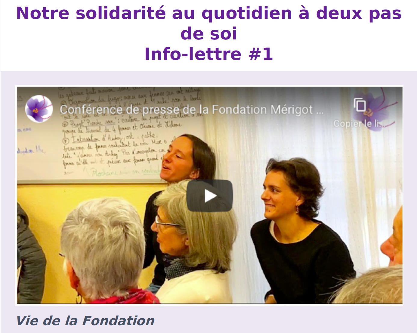 Infolettre avril 2020 - vie de la fondation mérigot